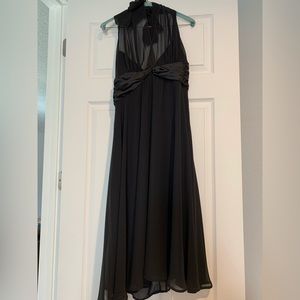 Little Black Midi Halter Dress